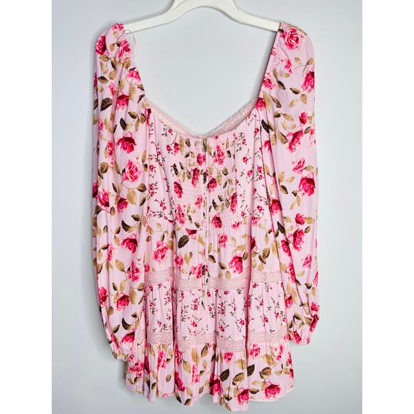 Altar’d State Kate Floral Mini Dress size XL bustier corset bodice cottagecore - Picture 7 of 9